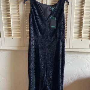 Ralph Lauren, black lace sheath dress. Size 6. Brand new.